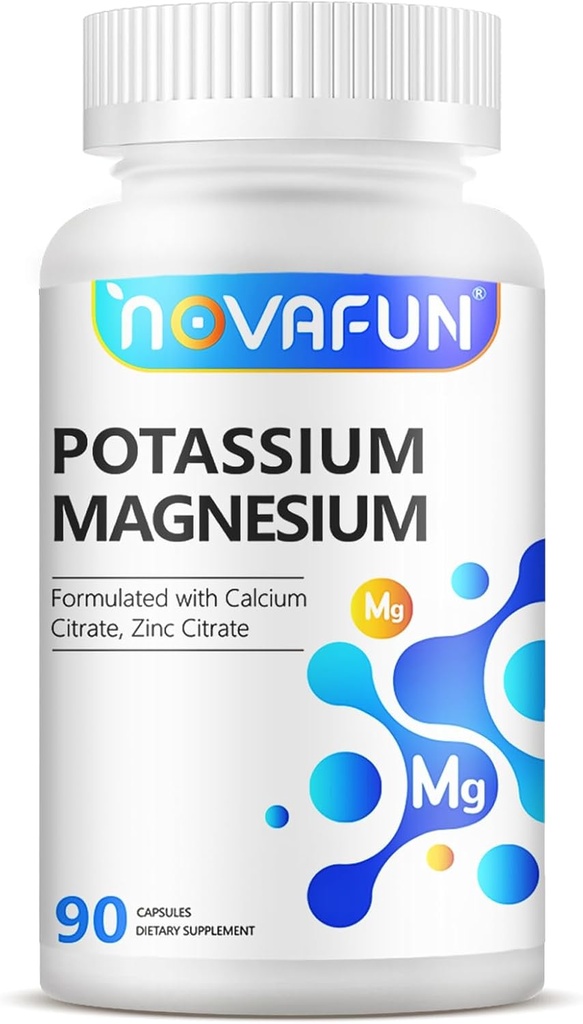 Kalcium Magnesium Supplement med Calcium Zink 1185mg, High Potency Formel för Leg Cramps, Bone & Muscle Health, Non-GMO, Gluten Free, Vegan, 90 kapslar