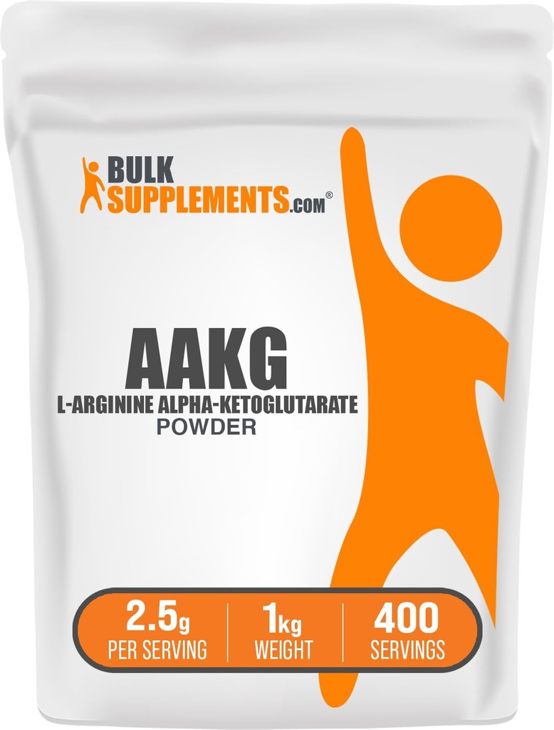 BulkSupplements.com AAKG Powder - Arginine AKG Supplement, Typpioksidi Supplement, makuamaton & Gluteeniton, 2,5 g per tarjoilu, 1kg (2,2 lbs) (pakkaus 1)