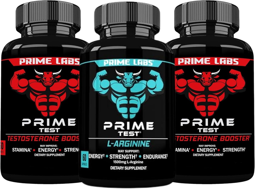 Prime Labs Prime Test (2 pakkaus) + L Arginiinityppioksidi (60 kreivi)