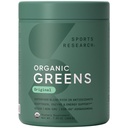 Sports Research® Organic Greens Superfood Powder w/Spirulina & Chlorella, Adaptogeenit, Entsyymit, Probiootit & 8 VIT Bs Gut & Mood Support* - Vegaani, sokerivapaa & matala-Cal Alkuperäinen 20 Servings