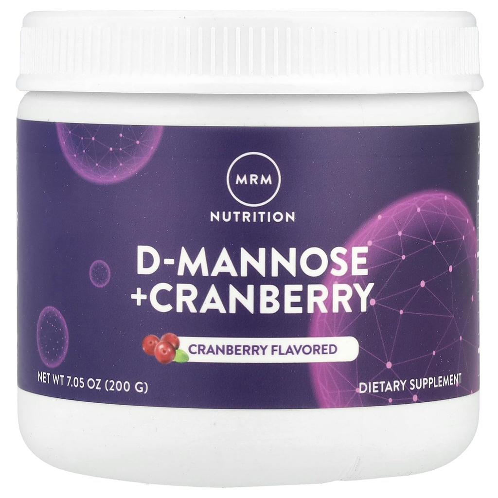 MRM Nutrition D-Mannose + Cranberry | Cranberry smaksatt | Urinary Tract + Bladder Health | Low-Sugar | Gluten Free + Vegan | 40 portioner
