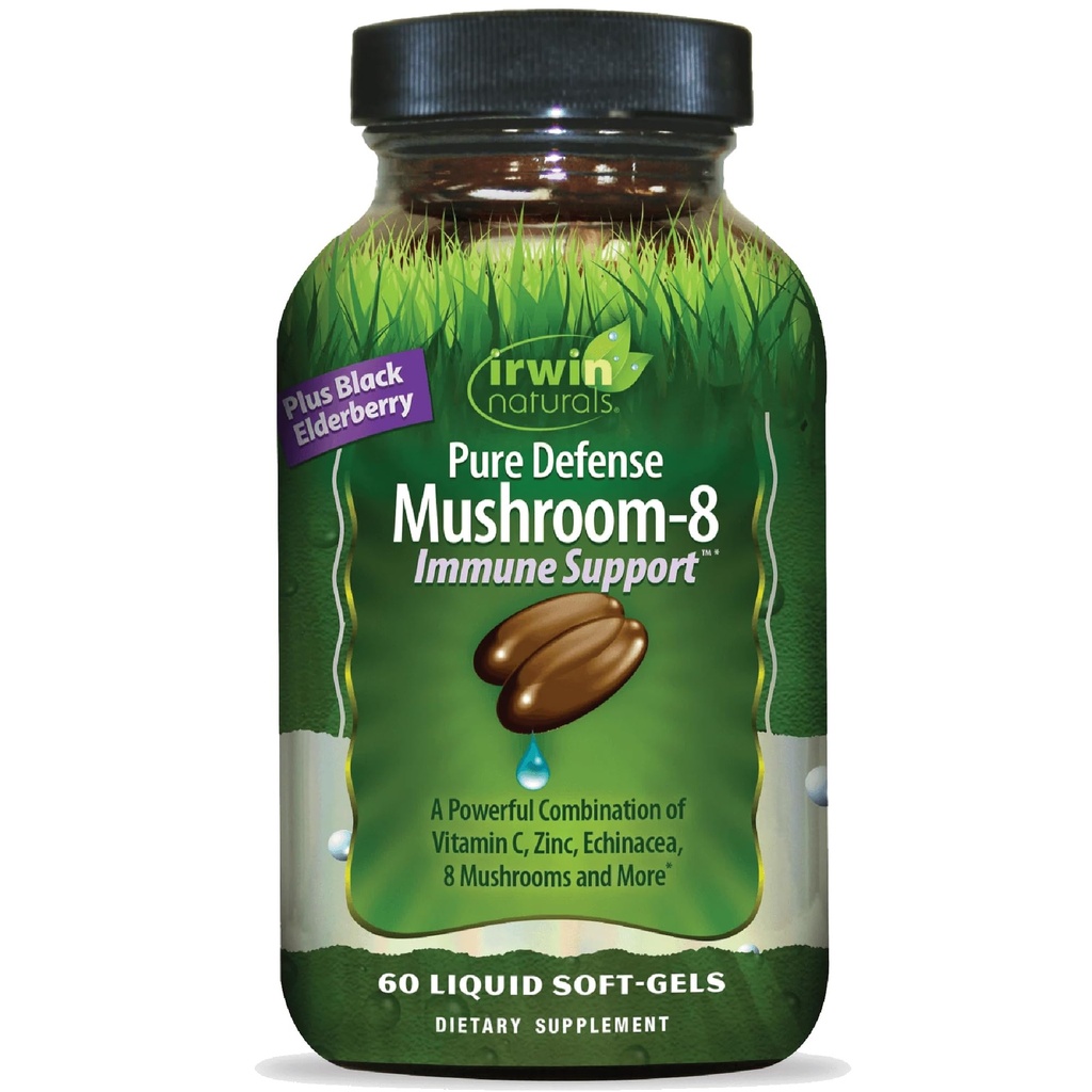 Irwin Naturals Pure Defense Mushroom-8 Immuunituki 60 Sgels
