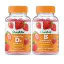 Livlig vitamin D 5000 IE + B-komplex, Gummies Bundle - Stor smak, vitamintillskott, Glutenfri, GMO-fri, Chewable Gummy