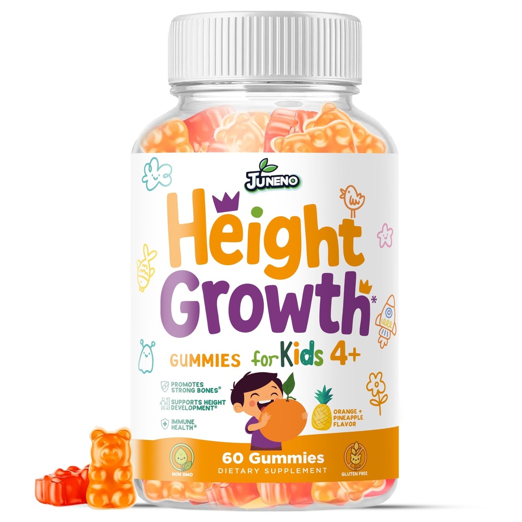 Pituus Kasvu vitamiinit täydentää Gummies - Kasvaa Taller Teini-ikäiset lapset Pojat Tytöt - Luonnollinen korkeus nostaja Maksimizer Multivitamiini