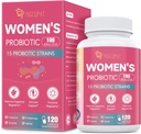 Probiootit naisille, 100 miljardia PMY Naiset Probiootit Prebiootit, Dgestive Enzymes, D-Mannose & Cranberry Extract Immunosupport, emättimen ja virtsan terveys, Dgestive Balance - 120 kapselia