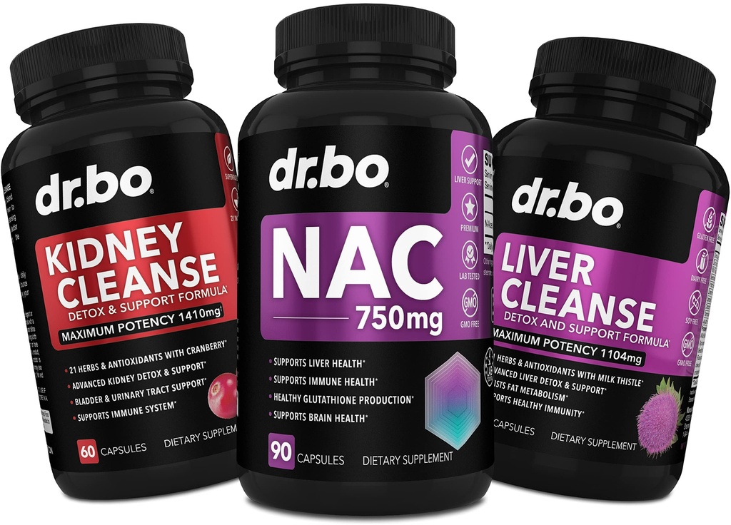 NAC Munuaiset Maksan puhdistus Detox - 750 mg N Acetyl Cysteine Pure Vitamiinikapseli - Päivittäinen maksa Munuaiset Detox Tuki Formula Sappirakon, Virtsarakon Virtsateiden Lisäravinteet & Maito Thistle