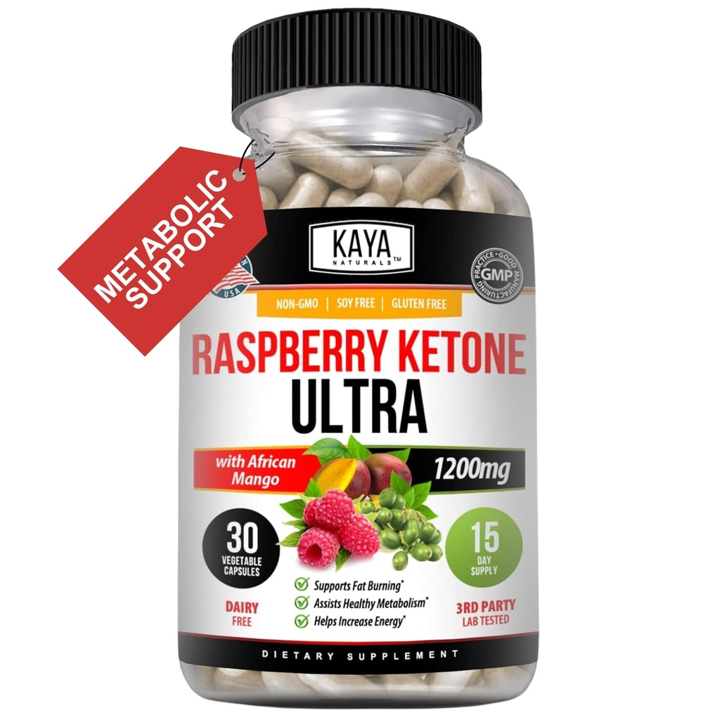 Kaya Naturals Keto ruokavalio vadelma Ketone - laihtuminen täydentää, ruokahalu ohjaus, Boost aineenvaihdunta - 30...