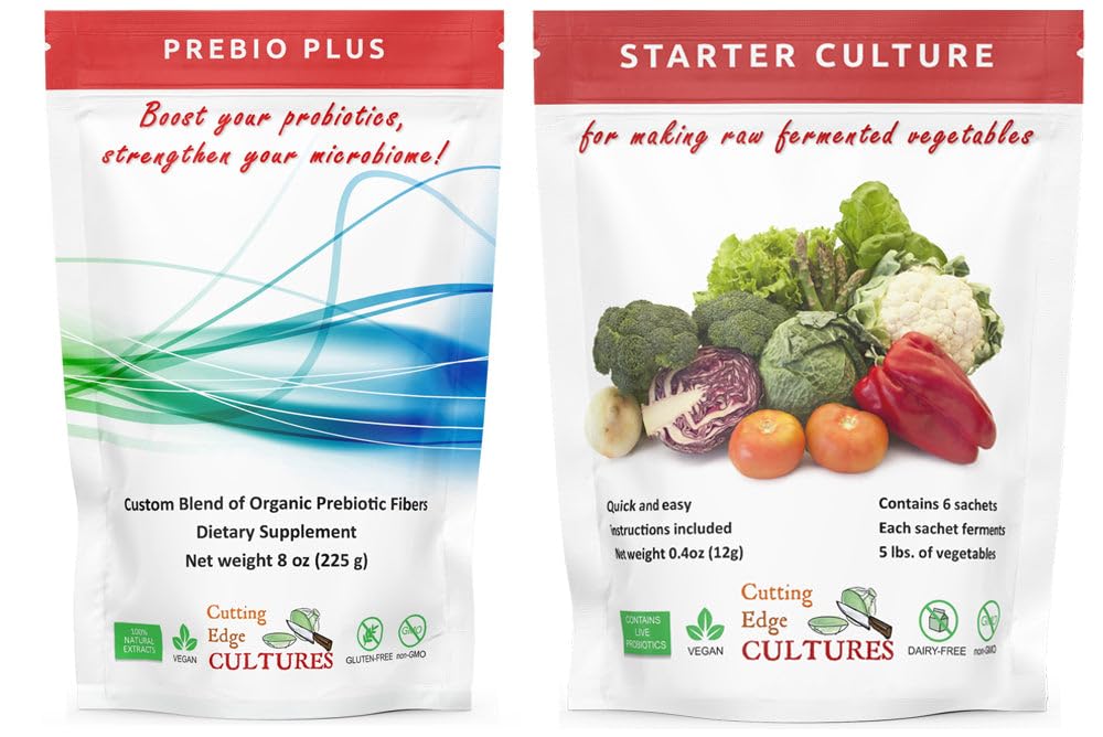 Cutting Edge Kulttuurit Prebio Plus Prebioottikuitujauhe Paras Custom Blend of Organic Prebiotic Fibers Ruokavalion täydennys 8 oz