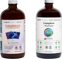 LIQUIDHEALTH Aikuinen Complete Multiple Daily Liquid Multivitamiini Bundle perhe - Tuki Kokonaisterveys, Tehostaa immuunijärjestelmä - Valmistettu Yhdysvalloissa, Koko elintarvikkeet, Vegan, Ei-GMO