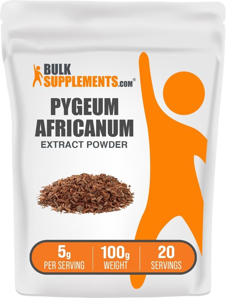 BulkSupplements.com Pygeum Africanum Extract Powder - from Pygeum Bark, Nutritional Supplement - Gluteeniton - 5g per Serving, 100g (3.5 oz) (Pack of 1)