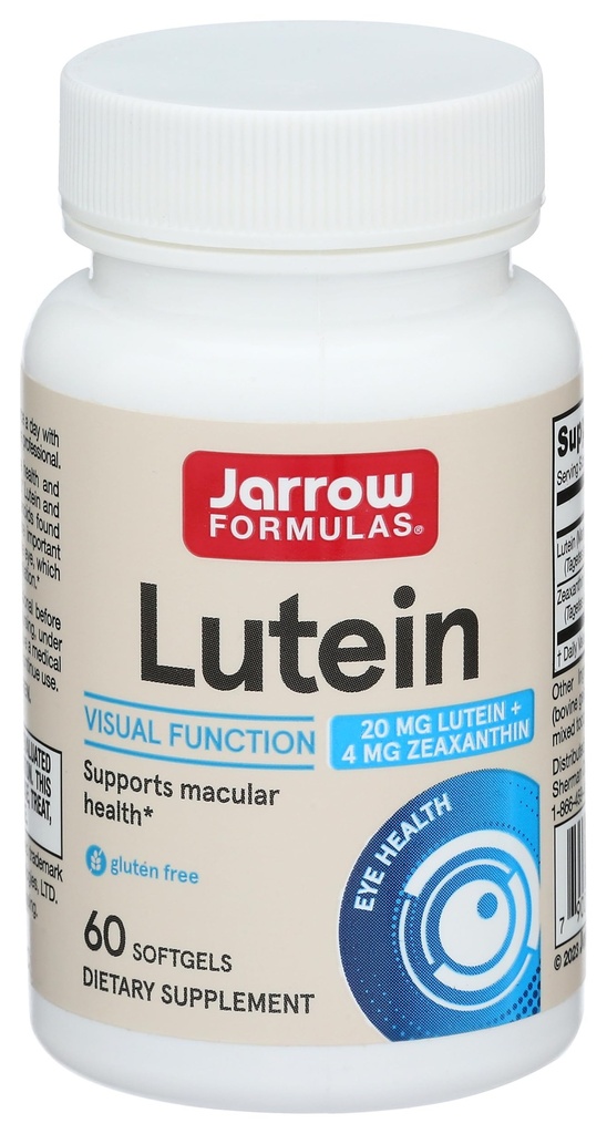 Jarow Formula Lutein Softgels, 20 Mg, 60 Ct