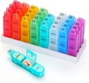 Månatlig Pill Organizer, 31 Day Pill Dispenser 3 gånger om dagen med liten Pill Box, 4 veckors Pill Container för vitaminer, fiskolja, tillskott och medicin-BPA gratis, lätt att använda