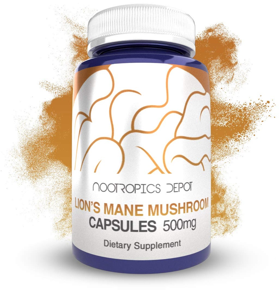 Nootropics Depot Lions Mane Sienikapselit .. 500 mg... 60 Count...