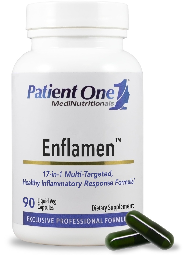 Patient One Enflamen | Tillägg för att stödja hälsosamt inflammatoriskt svar och gemensamt komfort * med gurkmeja, ginger, Capsicum och mer | 90 kapslar