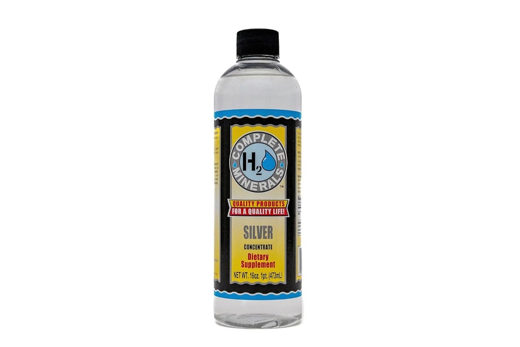 Täydellinen H2O Minerals Super Silver 100 ppm Tiiviste Angstrom Biosablet Ionic Silver Water - Potent Vahvuus 16 fl. oz.