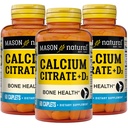 MASON NATURAL Calcium Citrate Plus D3-vitamiini, 6 kuukauden tarjonta, vahvistaa lihasten toiminta & luun terveys, 3 pakkaus