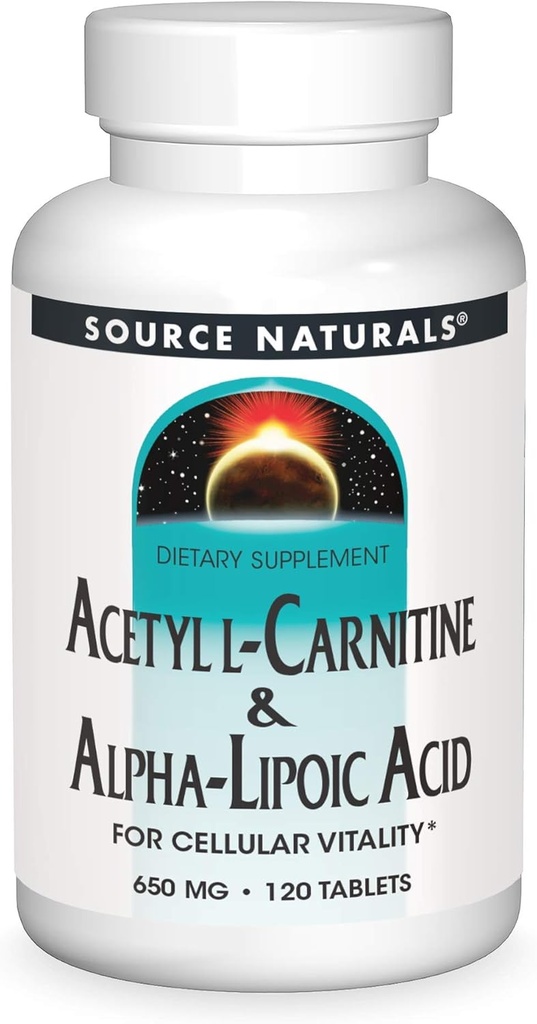 Källa Naturals Acetyl L-Carnitine & Alpha-Lipoic Acid 650mg- 120 tabletter