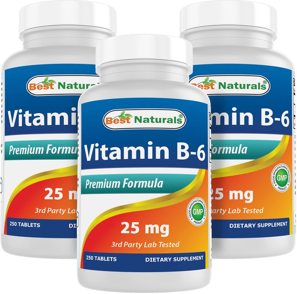 Best Naturals B6 25mg 250 tablettia (250 Lukumäärä (Pack of 3))