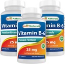 Best Naturals B6 25mg 250 tablettia (250 Lukumäärä (Pack of 3))