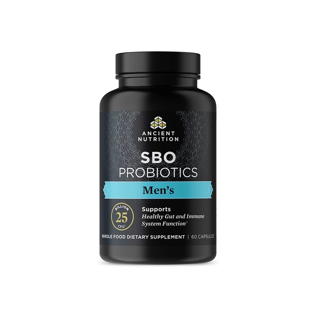 Forntida näringsprobiotika för män, SBO Probiotics Mäns 60 Ct, för Gut Health, Digestive och Immune Support, ökar muskelmassa och fettmetabolism, 25 miljarder CFUs * Per servering