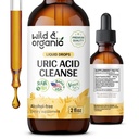 Wild & Organic Uric Acid Cleanse Drops - Tart Cherry, Turmeeric, Chanca Piedra Stone Breaker Complex munuaispuhdistus - Uric Acid Support Supplement - Vegaani, sokeri & alkoholiton Tincture - 2 oz