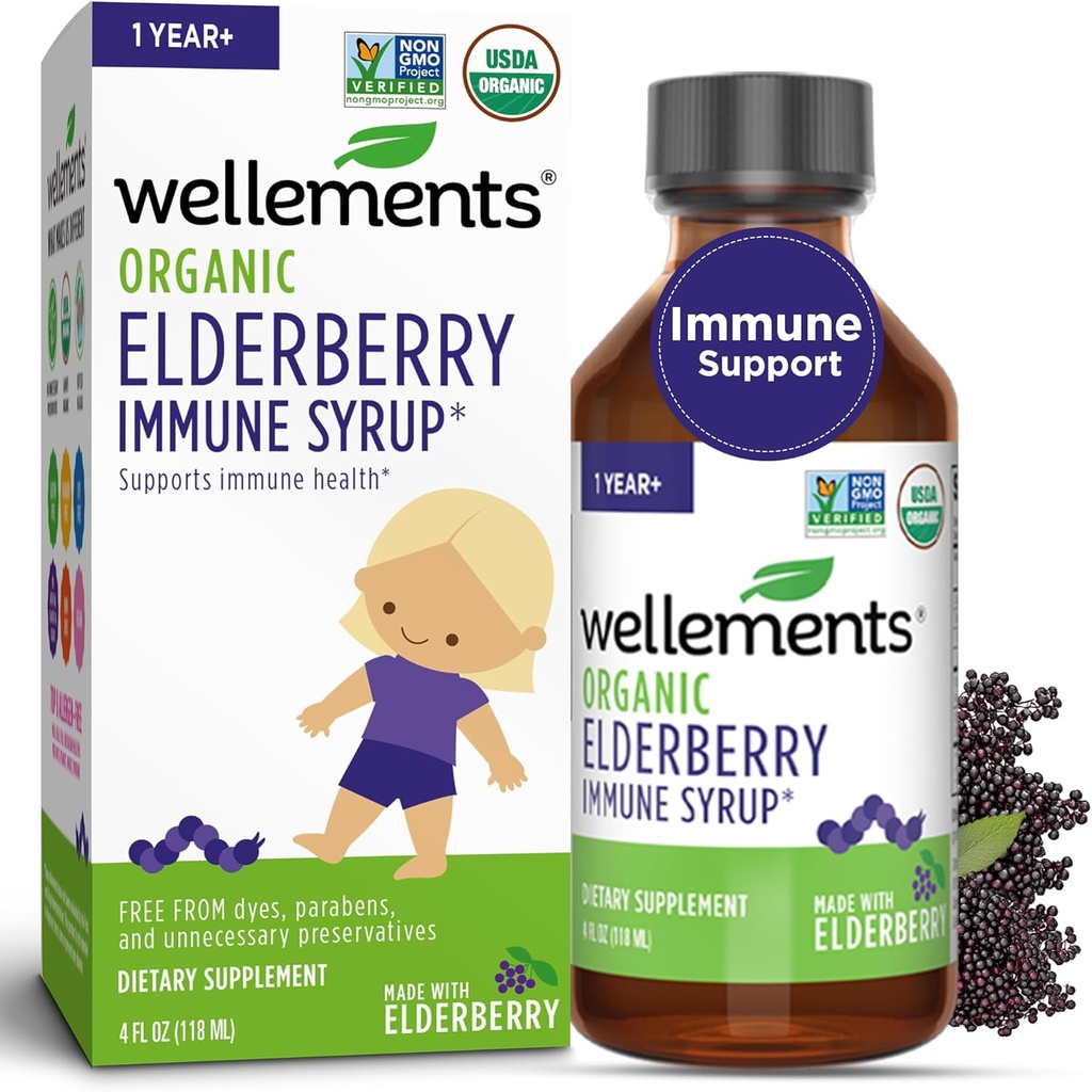 Wellements Organic Elderberry Syrup for Kids