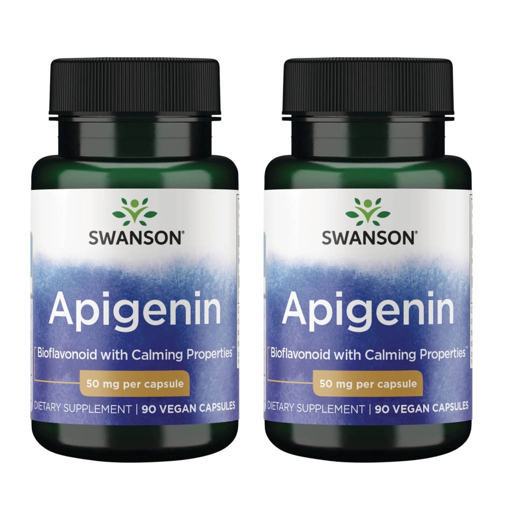 Swanson Apigenin-Bioflavonoid Supplement Natural Prostate Tuki-Metabolia & Hermoterveys Tuki-tuki Sleep & Rentoutuminen 90 Caps, 50 mg Each 2 Pack