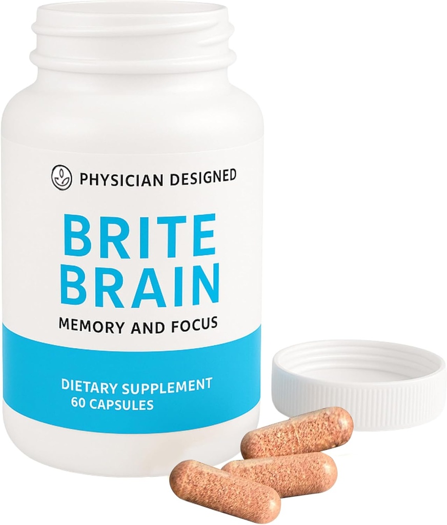 Läkare designad Brite Brain Supplement | Ultra CoQ10 med PQQ | för energi, fokus och hjärnhälsa | Micro Active | Anti-Aging | Q10 | Alla åldrar | 60 kapslar