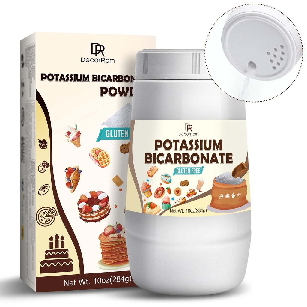 Kalium Bicarbonate 10oz - 100% Pure Potassium Bicarbonate Powder för växter, kakor, vin Making, Lämna - Mat Grade Potassium Bicarbonate Powder Lämna Agent för Baking, Cookies, Snacks