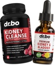 Kidney Cleanse Detox Support Supplement & Bladder Health Drops - Organic Kidney Bladder Supplements Drops & Pills Juniper Berry Cleavers Dandelion Cranberry - Njurar Renal & Urinary Tract Supplements