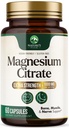 Magnesiumsitraatti 1000 mg - suuri imeytyminen Magnesium täydentää tukee lihasten, luun, hermojen ja sydämen terveys - Extra Strength Magnesio Complex pillerit - ei-GMO, Premium Energy Formula - 60 kapselia