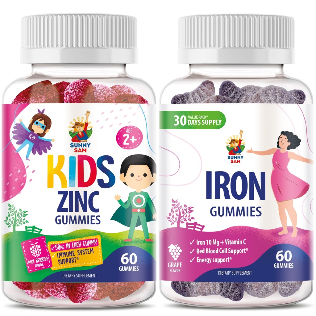SUNNY SAM Iron vuxna med vitamin C & Zink Kids Gummies