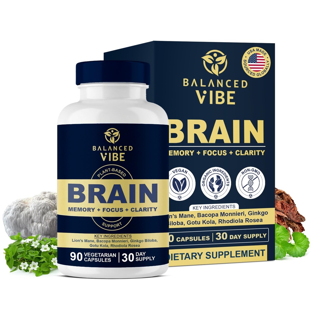 Balanced Vibe Brain Formula ... Organic Plant-Based Nootropic for Focus, Clarity & Memory ...
