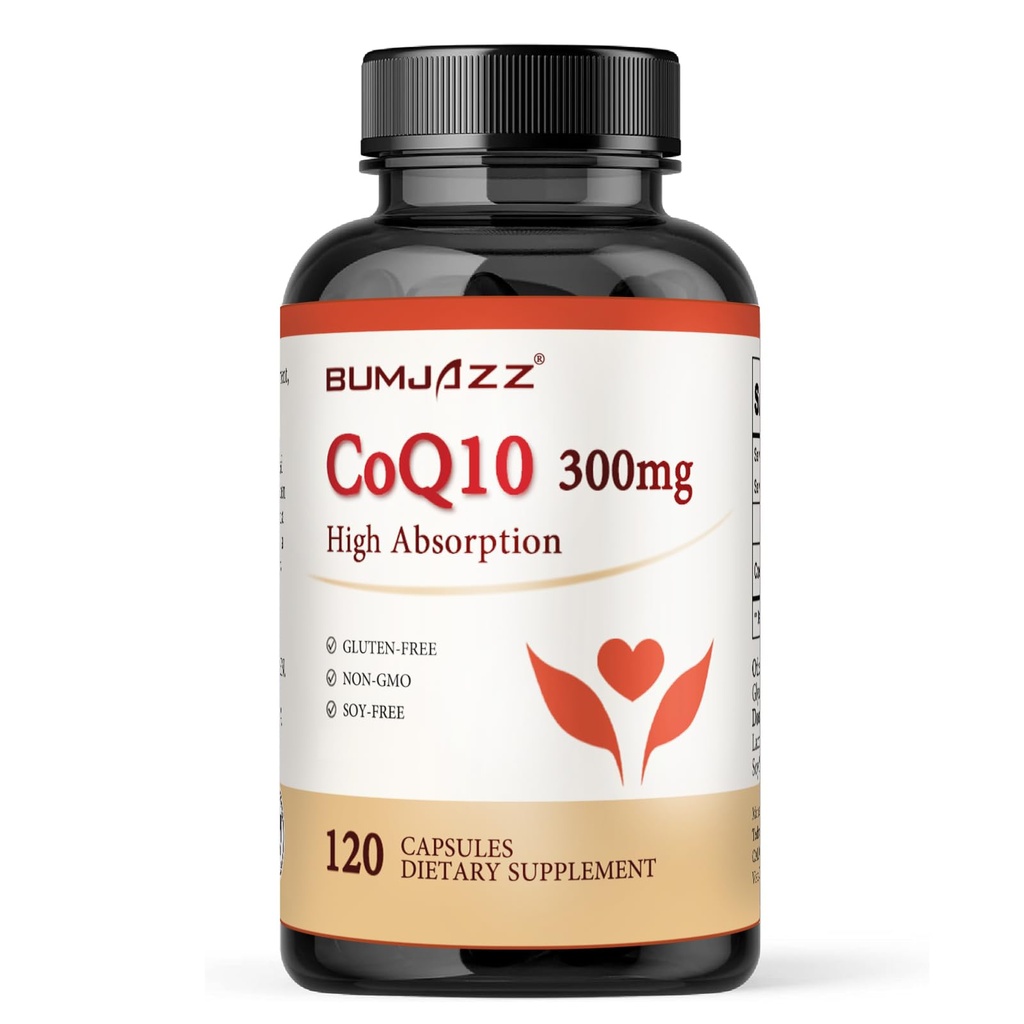 CoQ10 300mg - 120 kapselia - suuri imeytyminen - ei- geenimuuntogeeniset organismit - Gluteeniton - Coenzyme Q10 - CoQ10 kapselit