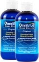 OmniBlue Ocean Minerals - 70+ Trace Minerals & Liquid Magnesium - Kalium, Kloridi matala natrium - Natural Support for Sleep, Digestion, Säännöllisyys, Hydraation & Electrolyte Balance (2-Pack 8oz)
