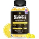 Tehokas Nutra Creatiini Monohydraatti Gummies - 1g Creatiini per Gummy - Vegan Lihas & vahvuus täydentää miehille ja naisille - tukee lihasten kasvua, energiaa, kestävyyttä - sitruuna maku, valmistettu USA (90ct)