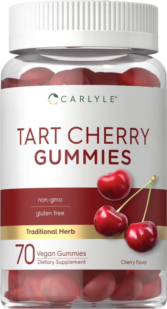 Carlyle Tart Cherry Gummies | 2000mg | 70 greve | Cherry Flavor | Vegan, icke-GMO och Gluten Free Formel