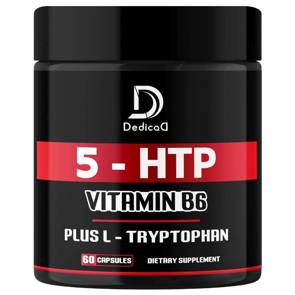 5 HTP täydentää 1010mg - 60 kapselia - 3in1 yhdistettynä B6-vitamiini, L-tryptofaani - Mukava mieliala, aivojen terveys, kehon hallinta ja immuunijärjestelmän tuki