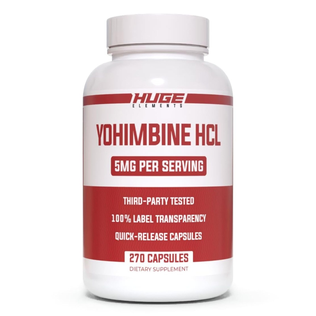 Valtavat lisäravinteet Yohimbine HCl 5mg, kolmannen osapuolen testaama, Fat Loss & Energy Support, Advanced Performance Formula Body Recomposition - 270 Veg kapselit