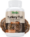 Parker Naturals Turkey Tail Mushroom Kapselit - Organic Mushroom Supplement for Immune System Health Support - 1000 mg Premium sieni lisäravinteet - 240 kapselia