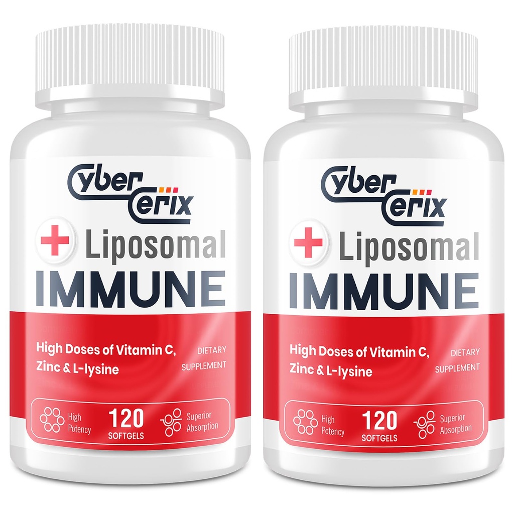 Liposomal Immune Support Supplement for Adults, Komplex med L-Lysine 1,500mg, Vitaminer, Minerals & Herbal Extracts, Comprehensive Daily Wellness Blend för Män & Kvinnor - 240 kapslar