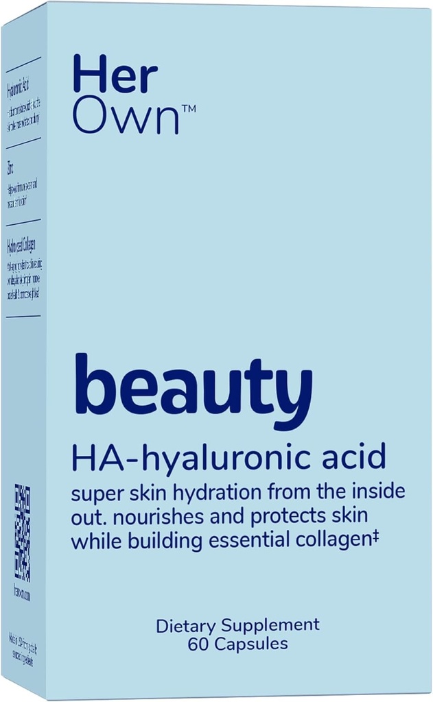 Hänen oma kauneus Hyaluronic Acid kapselit, ihon nesteytys, ravitsee ja suojaa ihoa, Essential Collagen, Hyaluronic Acid, tukee kaunis iho, sinkki, magnesium, C-vitamiini, 60