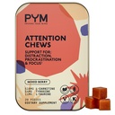 PYM Attention Chews Support for Procrastination, Focus & Tuottavuus, 20 Count 