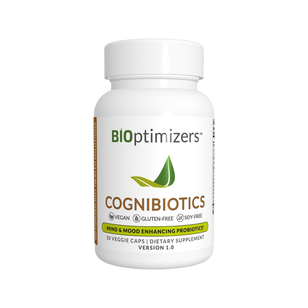 BIOptimizers Cognibiotics Probiotic Brain Supplement - Hjälper till att stödja humör, bättre fokus, minne, mental klarhet - 30 kapslar