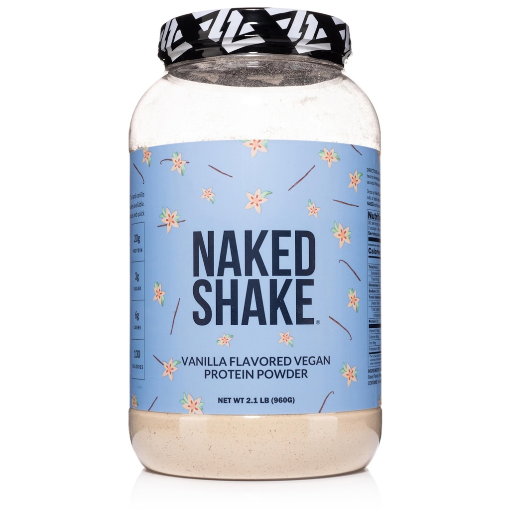 Naked Shake - Vanilla Protein Powder - Plant Based Protein Shake med Mct Oil, Gluten-Free, Soy-Free, No Gmos or Artificial Sweeteners - 30 portioner