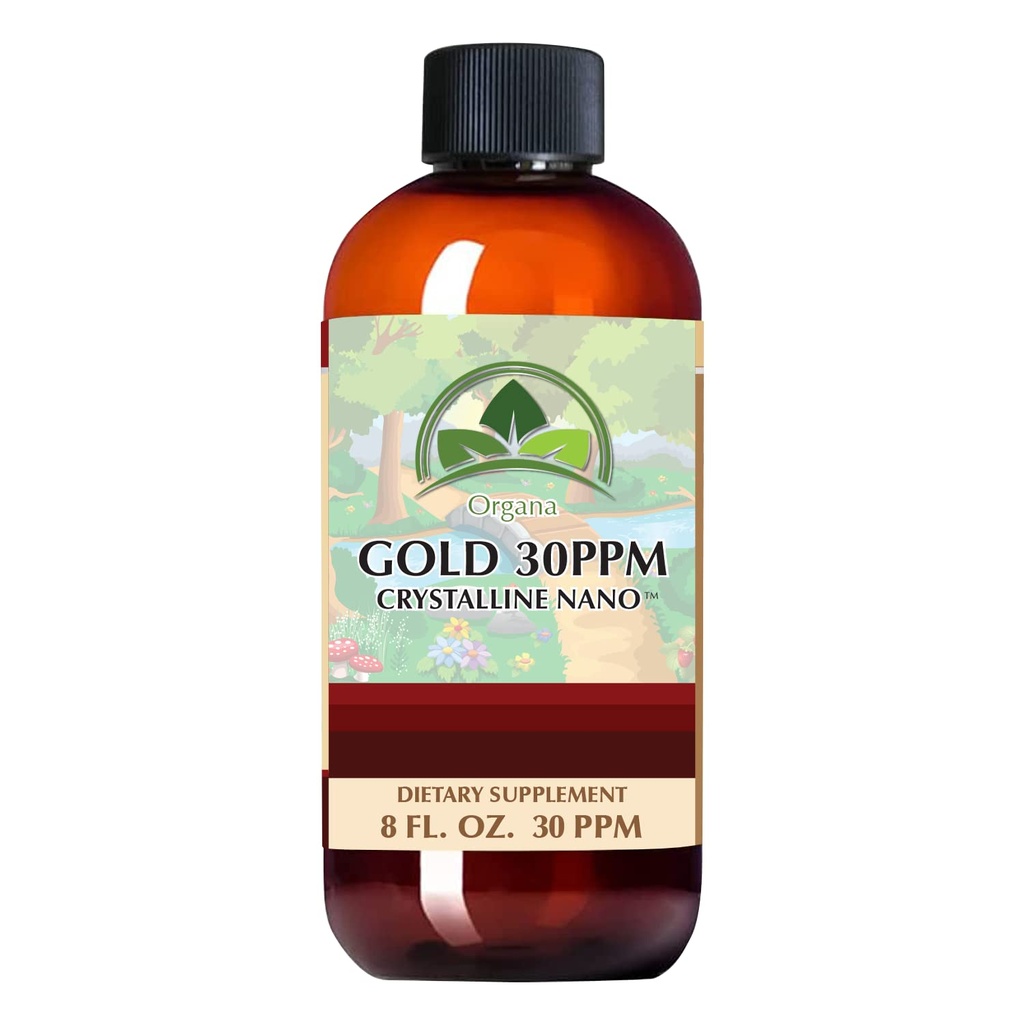 Organa Pure kristalli Nestemäinen kulta täydennysosa - 30 PPM - Kolloidinen mineraalit 8