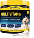 Hund Vitaminer, Dog Multivitamin Powder, med Probiotika, Glukosamin, Omega 3, Support Gut, Joint & Mobility, Itch Skin & Coat, Minerals & Antioxidant för Immune Health, Dagliga Essential Dog Supplements