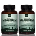 Luonnollinen rytmi Triple Calm Magnesium 150 mg - 2 pakkaus Magnesium Supplement magnesium Glycinate, Malate, ja Taurate. Rauhoittava Blend edistää lepoa ja rentoutumista - 120 Count pullot