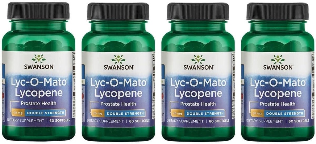 Swanson Double-Strength LYC-O-Mato Lycopene 20 Milligramma 60 Sgels (4 pakkaus)