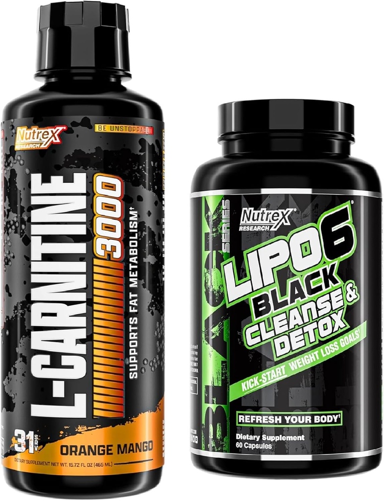 Nutrex Research Liquid Carnitine 3000 | Premium Liquid Carnitine, Fat Loss Support Orange Mango - Lipo-6 Cleanse & Detox för viktminskning & Digestive